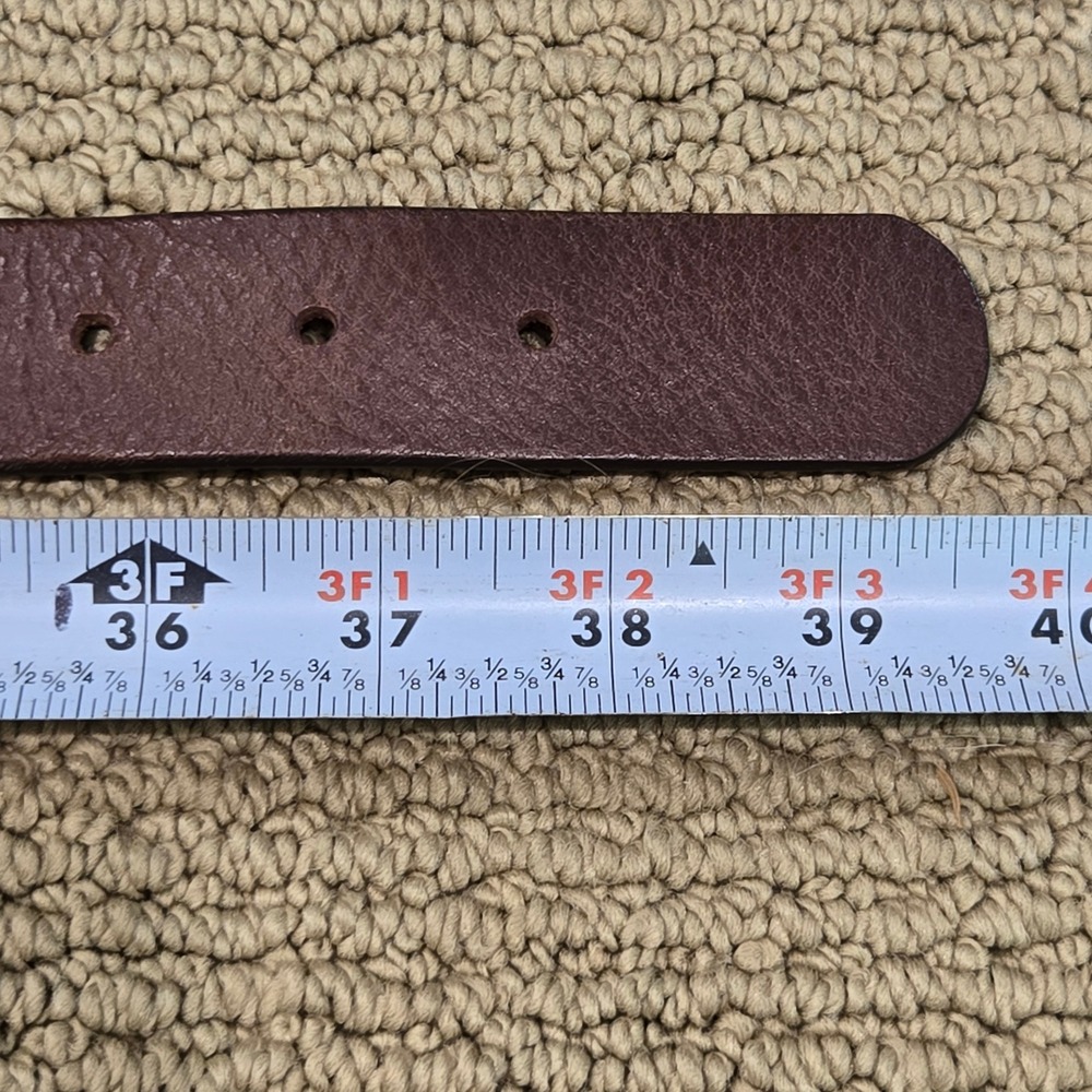 Eddie Bauer Belt Women M Brown Leather Italy Brass Buckles Equestrian Cottage - Picture 10 of 13